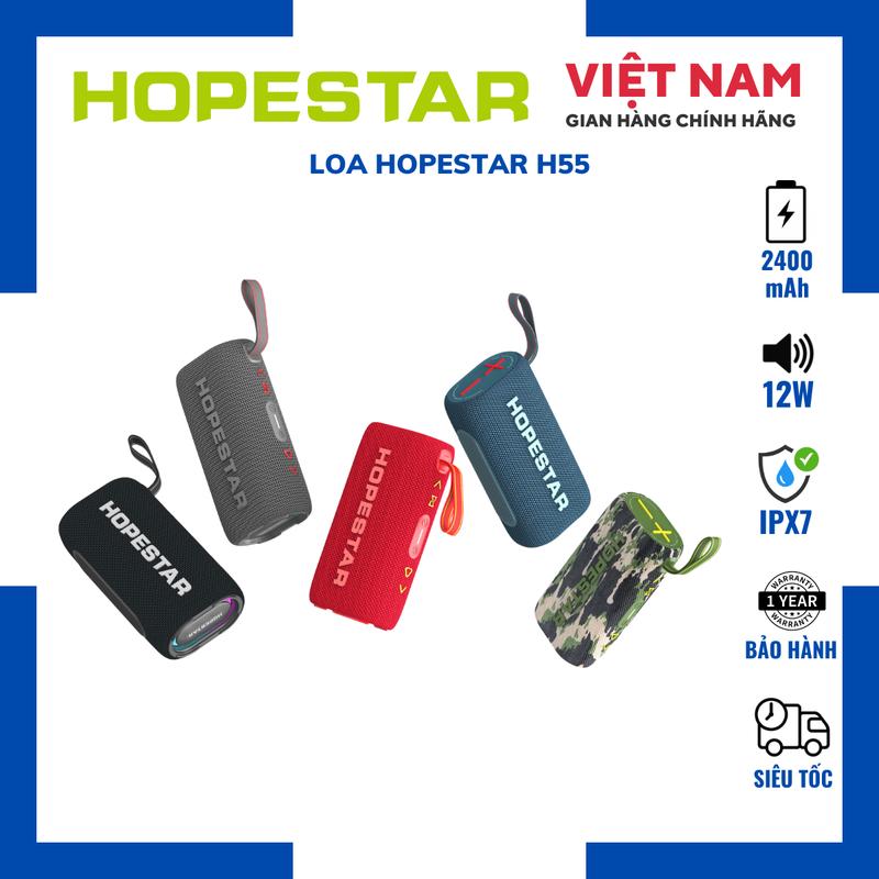 TẶNG NHẠC Loa Bluetooth Hopestar H55 Công Suất 12W Bass Mạnh Chống Nước IPX7 Pin 2400mAh Phát Nhạc 4-6 Giờ Cổng Sạc Type-C Nhập Khẩu Chính Hãng Bảo Hành 12T Củ Loa Nghe Nhạc