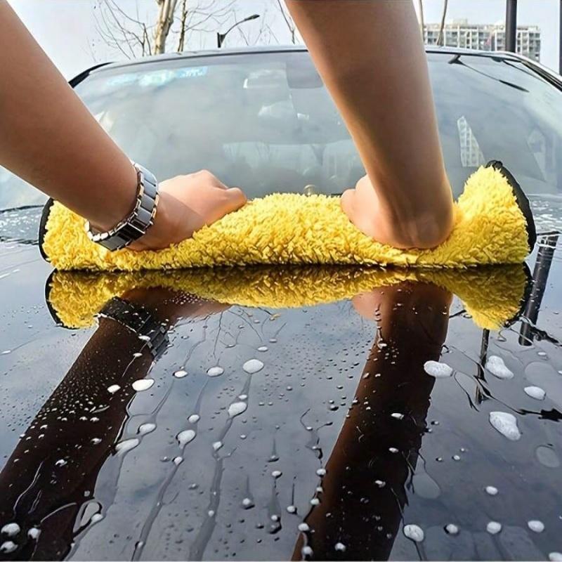 Car Wash Towel, 1/2 Counts Double-sided Thick Car Wiping Towel, Absorbent Glass Wiping, Car Repair Shop Hotel Restaurant Cleaning Towel 2