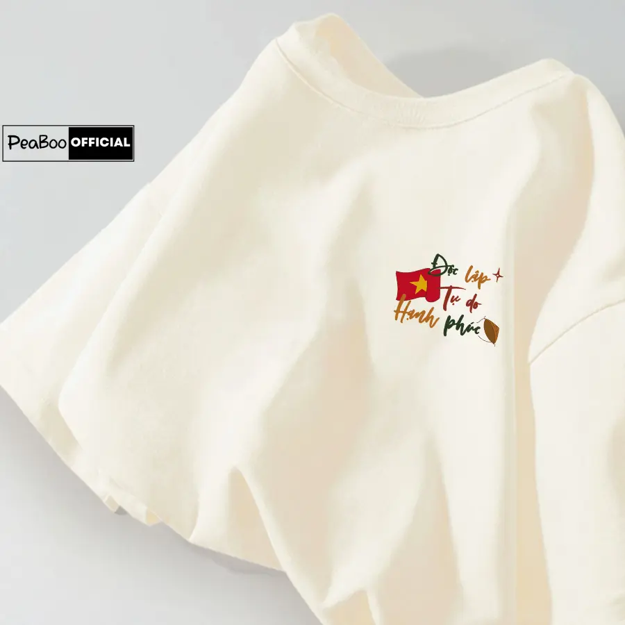 Áo Thun Nữ, Áo Phông Unisex By PEABOO Mã TN Việt Nam Chất Cotton Thoáng Mát Form Rộng Tay Lỡ Cho Nam Nữ