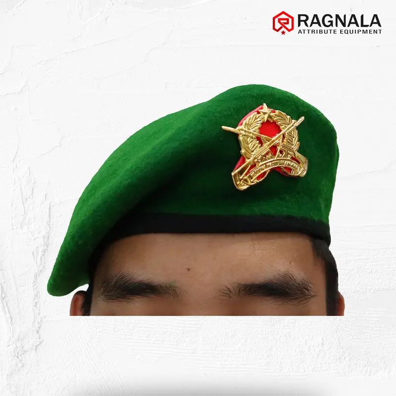 Baret Camel Infanteri Hijau Satu Set 1