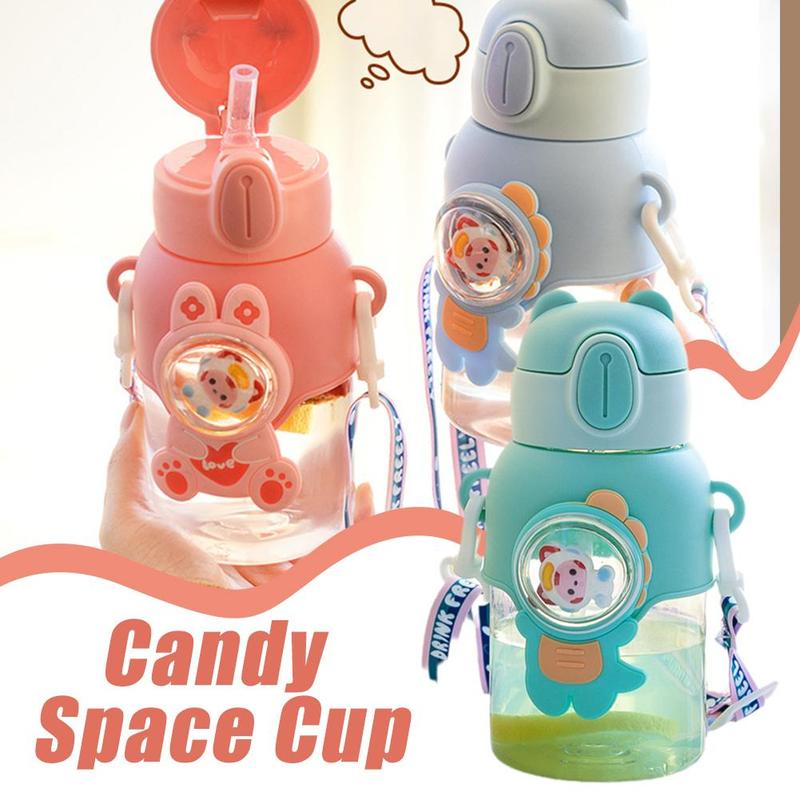 Product Introduction of Kawaii Children's Water Bottle With Straw And Shoulder Strap 600ml Cute Large Capacity Toddler Water Bottles 18