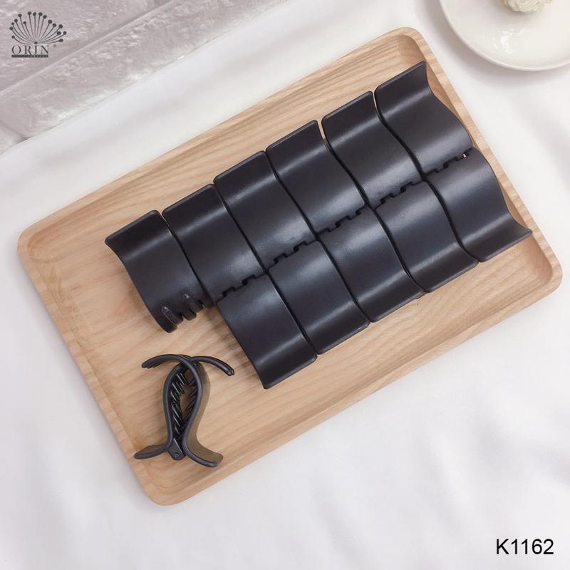 Set 12 kẹp tóc càng cua đen nhám 5 răng (K1162 đen nhám  x12)
