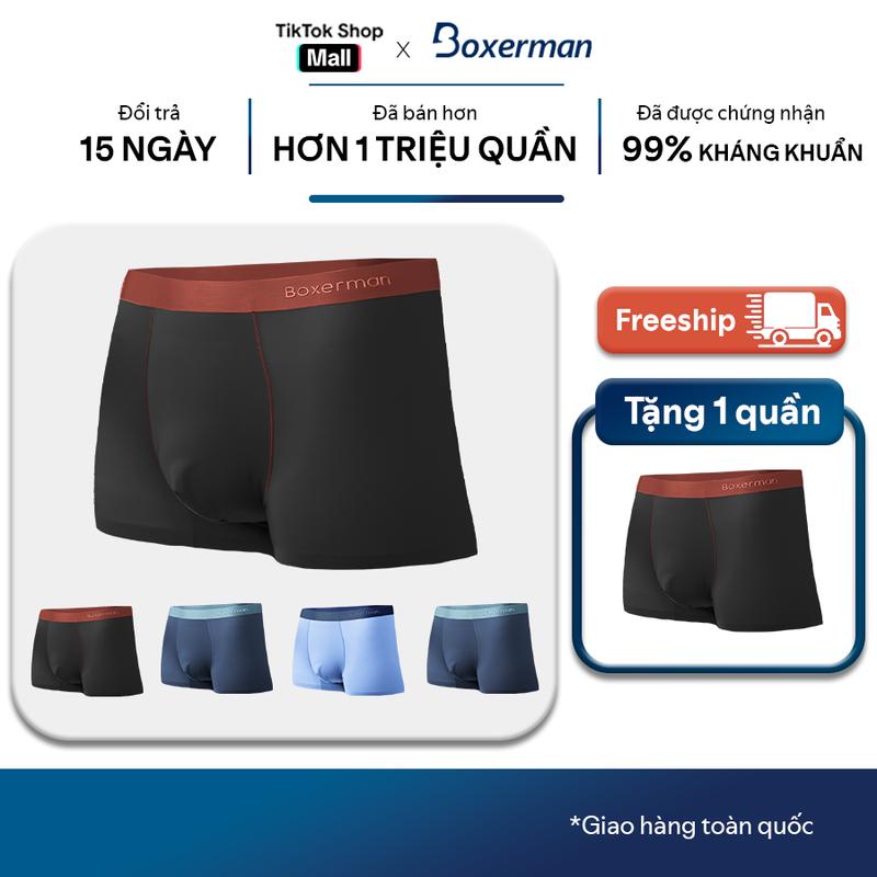 BOXERMAN Combo 5 Quần sịp boxer nam PROLINES COLOR lụa băng phối màu đai lưng Quần Boxer Menswear Quần Lót Thun