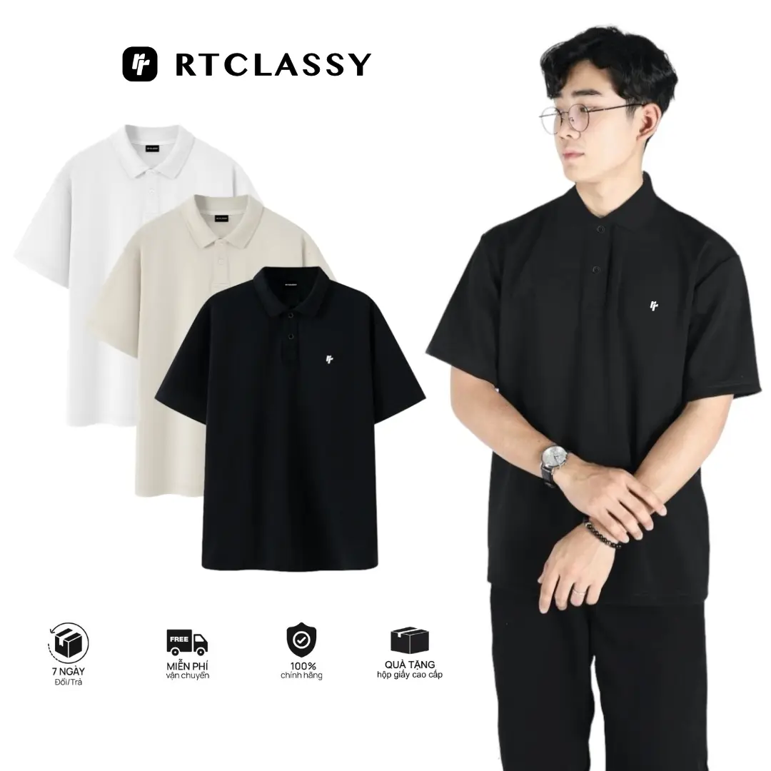 Áo Polo Local Brand RT CLASSY Logo Basic Unisex Form Regular Vải Cotton Pique Chống Nhăn | BigBuy360 - bigbuy360.vn Áo Polo Local Brand RT CLASSY Logo Basic Unisex Form Regular Vải Cotton Pique Chống Nhăn | BigBuy360 - bigbuy360.vn