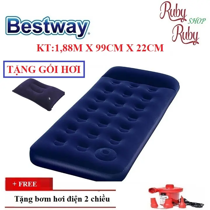 Đệm hơi, nệm hơi giá rẻ TẶNG KÈM BƠM 6700 - 67001 cho gia đình, du lịch BẢO HÀNH 1 đổi 1 Nam Túi Bag 0