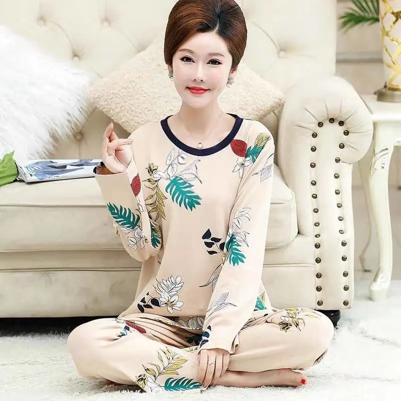 Đồ Ngủ Nữ, Bộ Sưu Tập Mùa Hè, Dành Cho Mẹ TRUNG NIÊN 40-50 TUỔI, Hàng Mới Về, Mỏng Và Thanh Lịch, Cổ Thuyền Thích Hợp Cho Phụ Nữ TRUNG NIÊN Và Cao Tuổi, Đồ Mặc Nhà Áo Top
