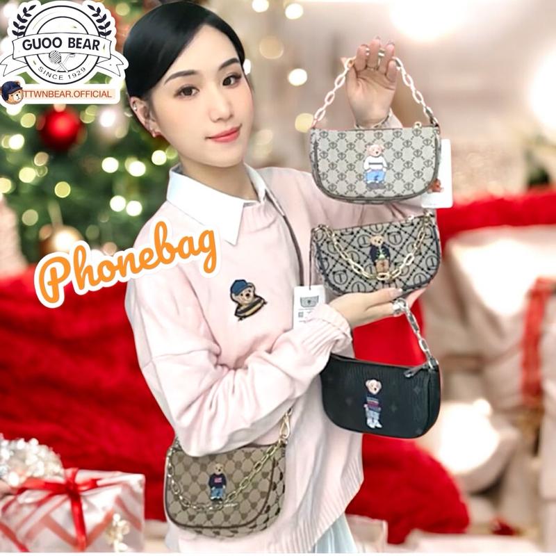 Túi Đeo Chéo Mini TTWN BEAR TT2131 chính hãng, Túi ví Nữ vừa ip Pro max PhoneBag Da Đeo Vai Hoa Nhung Tote mini