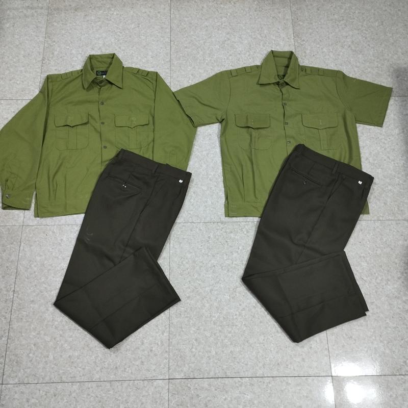 Bộ quần áo nam trung niên áo bay vàng cốm quần dạ hàng đẹp Menswear Kaki