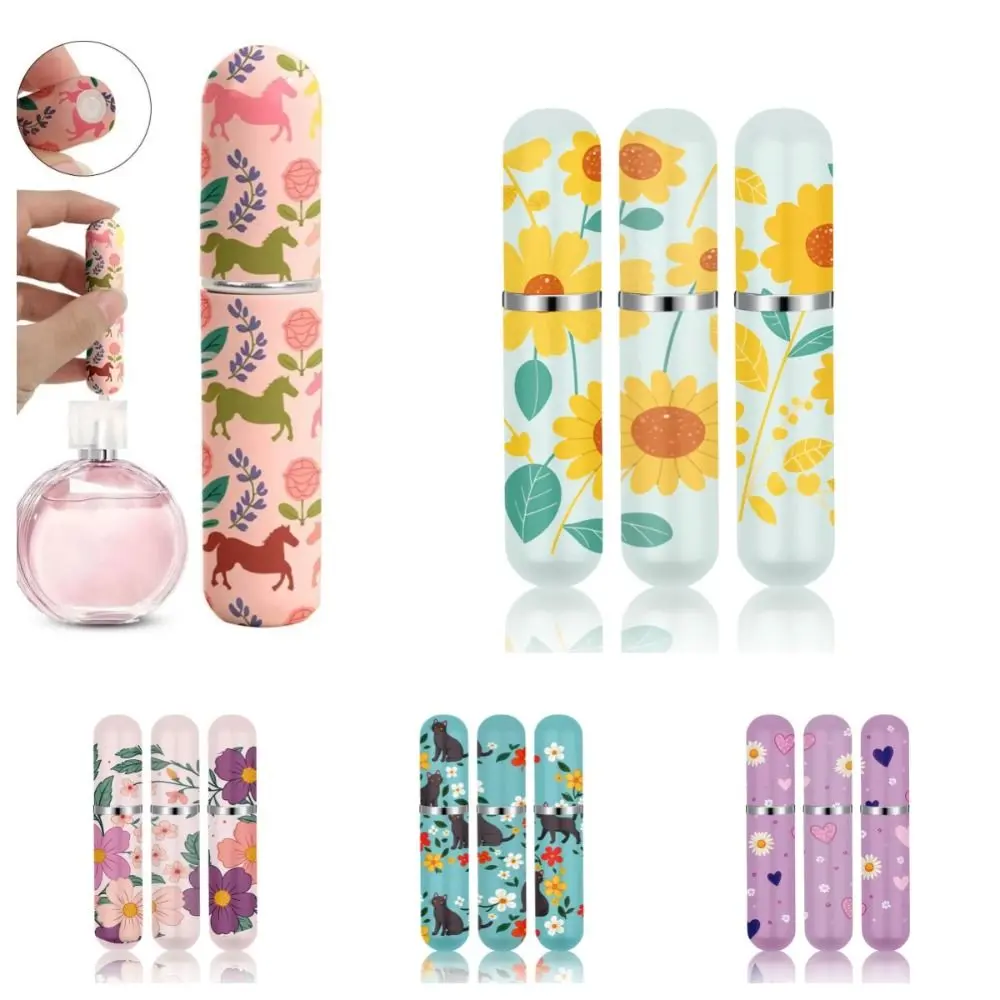 Chihiro New 5ml Mini Perfume Bottle Essential Oil Alcohol Refillable Spray Rotating Bottle Spray Atomizer Bottle Empty Cosmetic Containers Travel