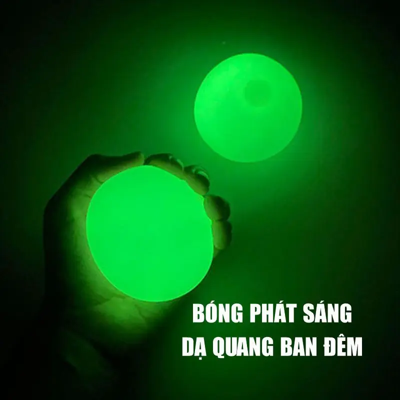 Bóng ném dính tường dạ quang phát sáng 6cm chơi vui xả stress 3