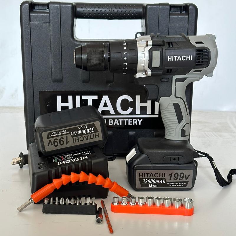 TẶNG 22PK Máy Khoan PIN HITACHI 2 PIN 199V 10 CELL Máy bắn vít đa năng lõi đồng cao cấp
