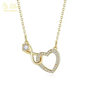 KalungTitaniumKlavikulaRantaiLiontinHatiBerlianWanitaFashionAksesorisGD029