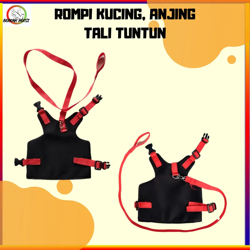 ROMPI TALI TUNTUN HEWAN PELIHARAAN UNTUK KUCING ANJING JALAN JALAN BAHAN NYAMAN 2