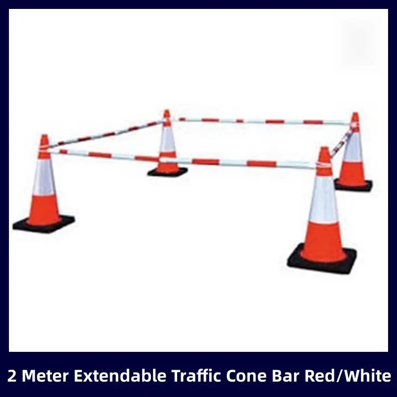 COD High Quality 2-meter Scalable Black Yellow/Barrier Divider Safety Conerady Inventory Scalable Traffic Cone Bar Red/White