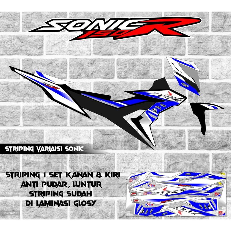 STICKER STRIPING STICKER VARIASI MOTOR HONDA SONIC Glosy 1