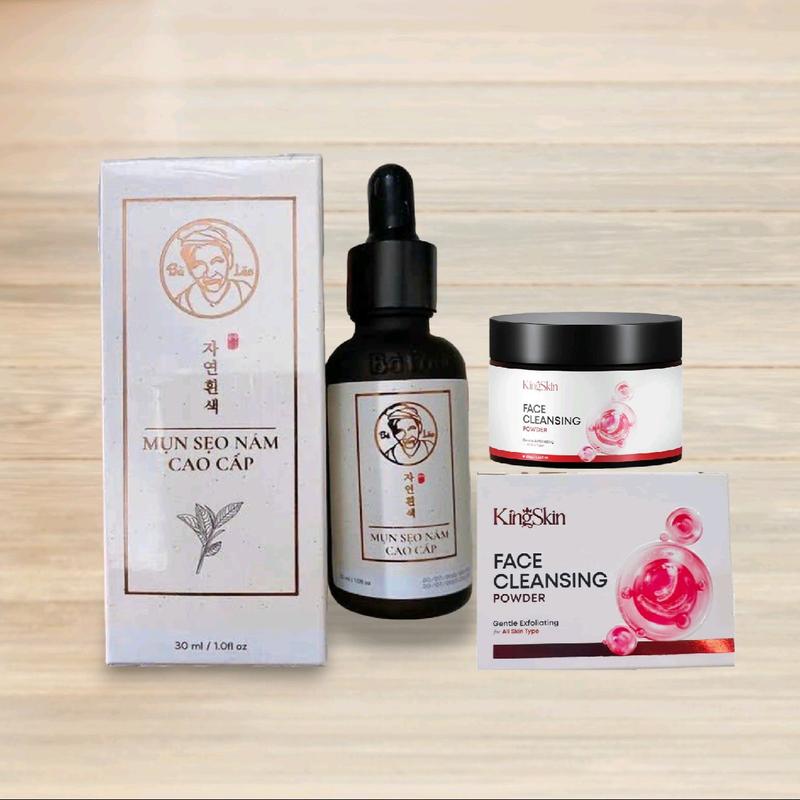 Combo Bột Rửa Mặt Đinh Hương và Serum Trị Mụn Bà Lão