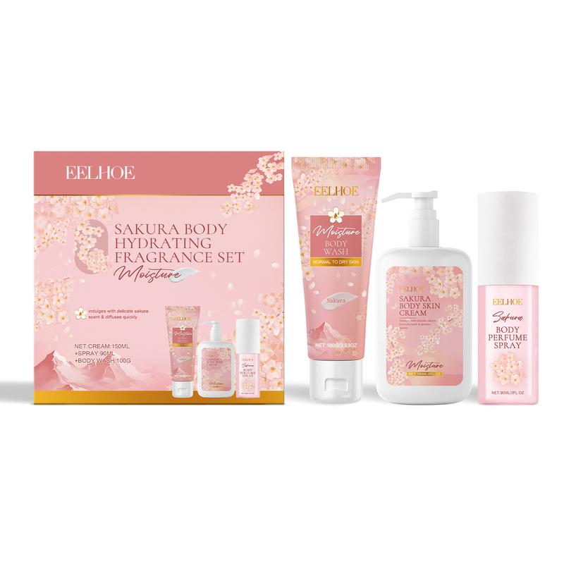 Product Introduction of EELHOE Cherry Blossom Body Care Set, Gentle Cleansing Water Moisturizing And Nourishing Skin Fragrance Comfort Moisturizer Moisture Skin Repair 10