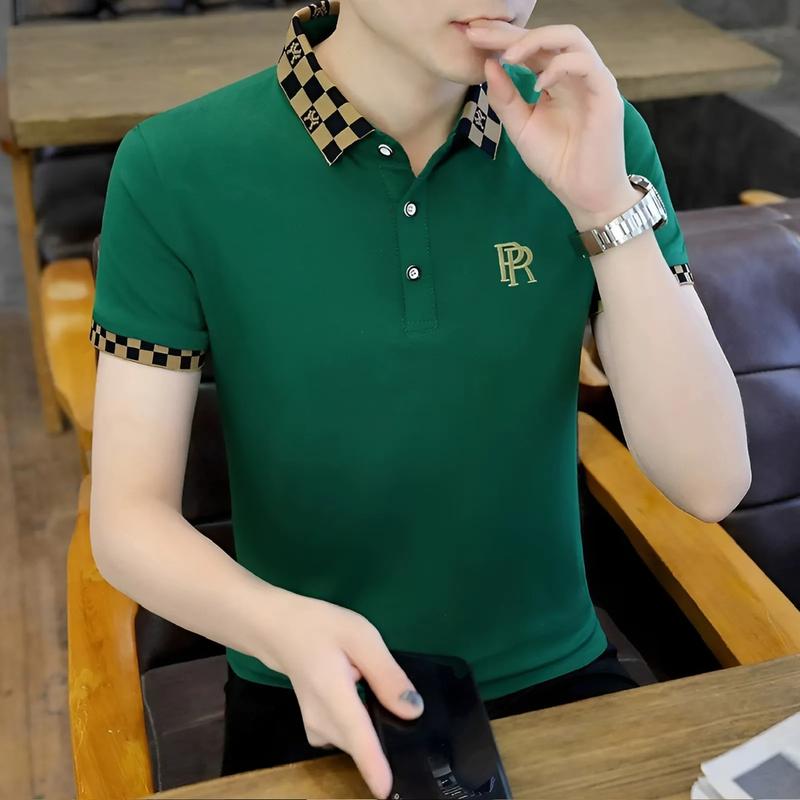 Áo polo cổ bẻ thêu PR chất vải  thun lạnh cao cấp đứng form của nhà UMA STORE  - POLOUMAOR  Menswear Áo Nam Top Shirt Trắng Có Cổ Lưng Cao Nhung đen trắng xanh Nhung Tăm