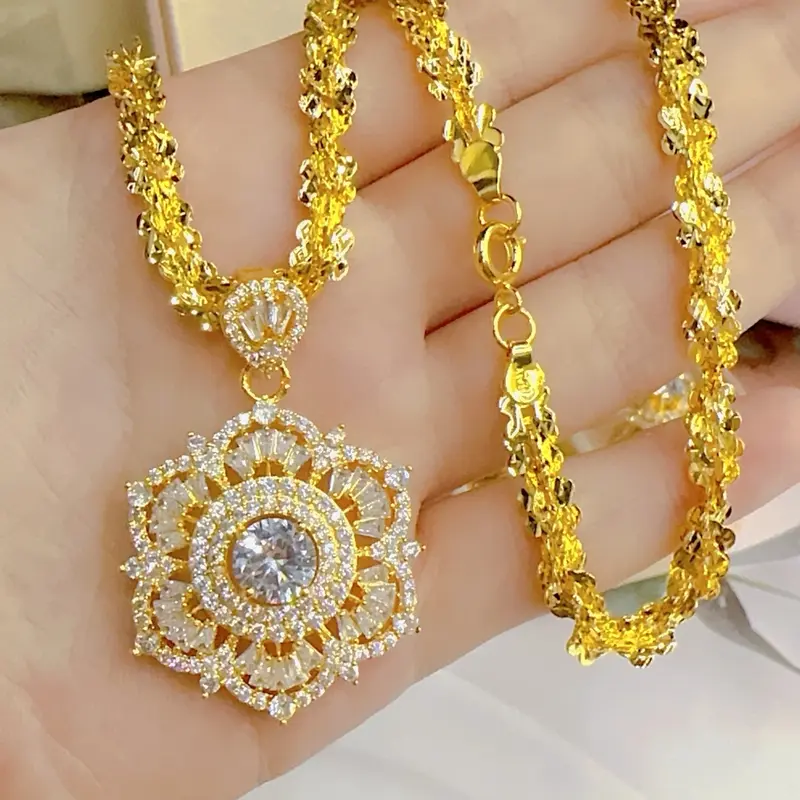 Dây xoắn hoa mai kèm mặt hoa tuyết Women Chain Trang Sức 2