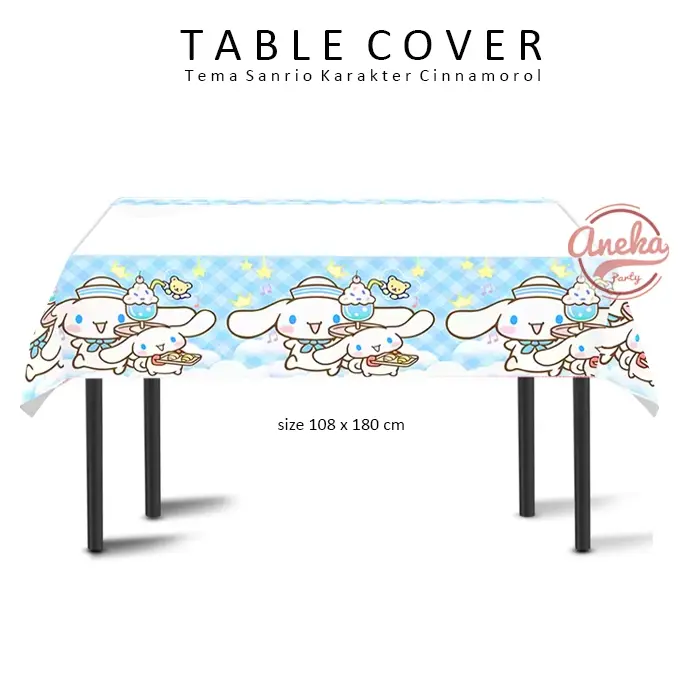 Taplak Meja karakter Cinnamoroll / taplak meja pastik Cinnamoroll / Table Cover Ultah Cinnamoroll