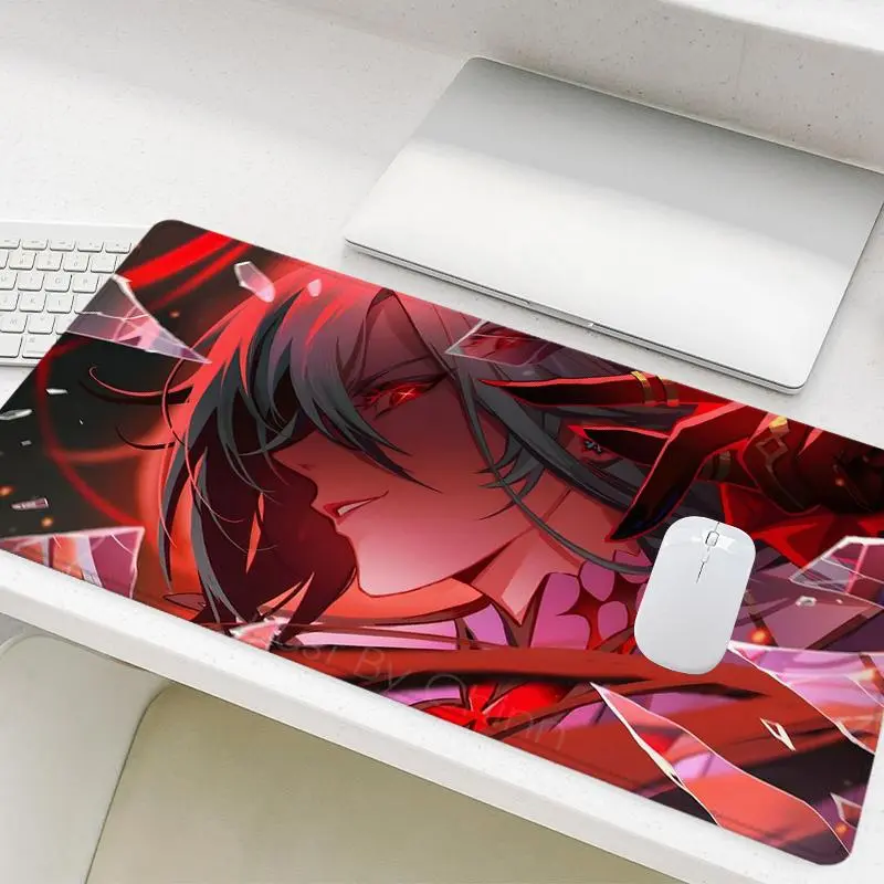 Anime Emotions Passionate Style Mouse Pad, Rectangle Gaming Mouse Pad, Non-Slip Rubber Base Stitched Edge Desk Pad for Home Office 0
