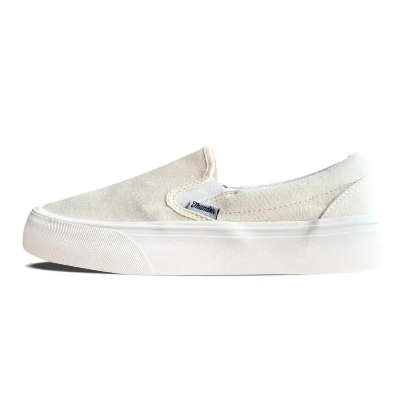 Sepatu Thunderbear - Slip On Voltaire OffWhite canvas flat Shoes Pria Sneakers Kasual 0