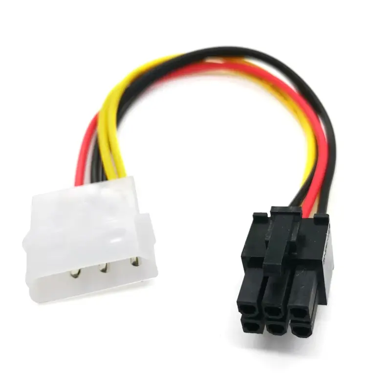 Cáp Bộ Chuyển Đổi Nguồn Thẻ Video PCIE 4 Chân Molex Sang 6 Chân PCI-Express, Chất Lượng Cao, 15Cm / 5.9in, Hàng Mới Về 3