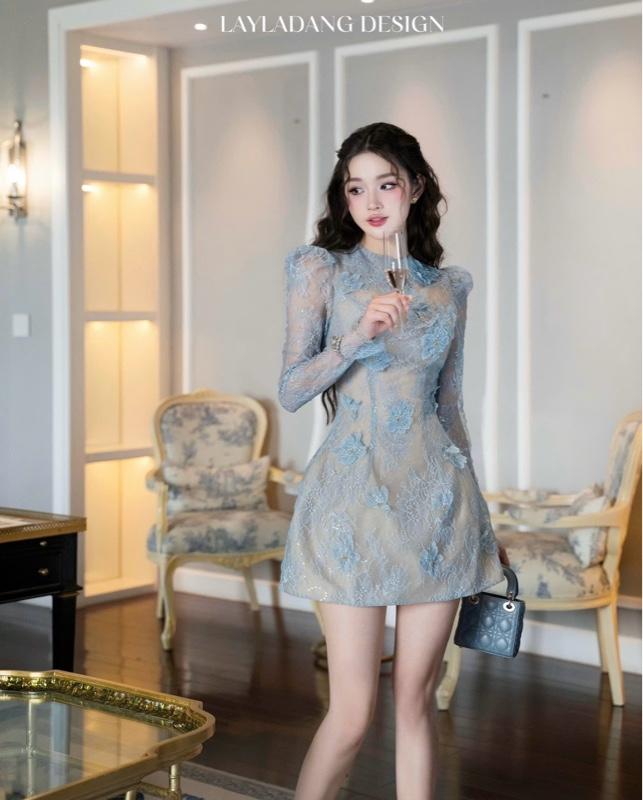Product Introduction of ĐẦM REN LƯỚI XANH NHẠT CAO CẤP LAYLADANG DESIGN 6