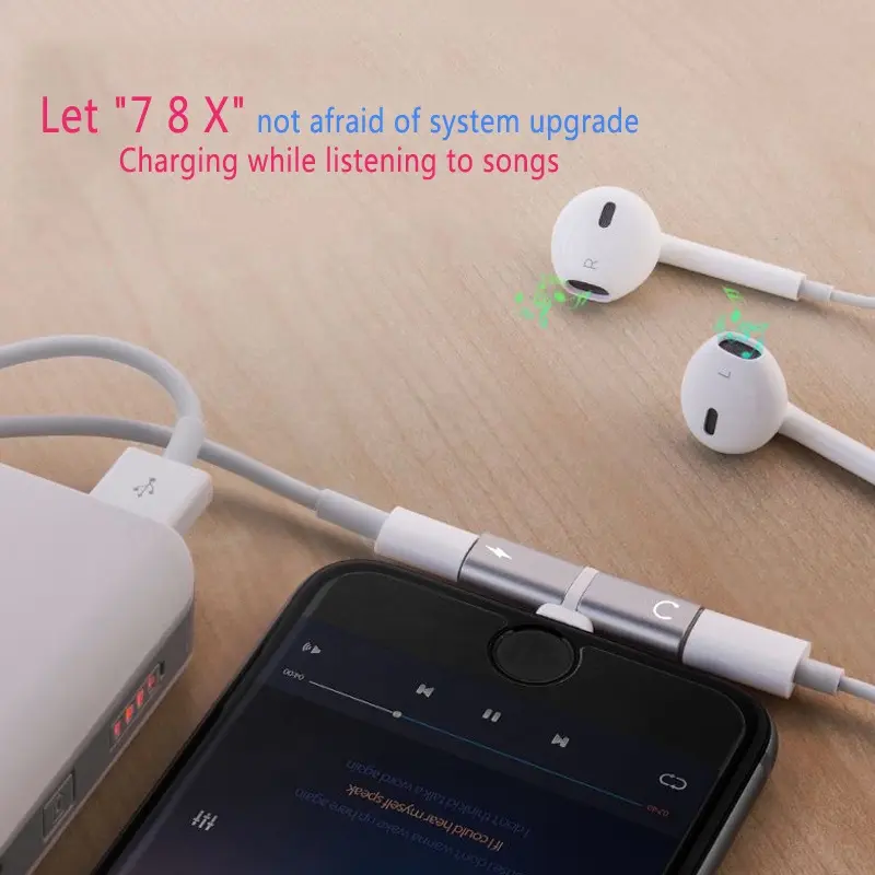 KINGMAS Audio Converter Lightning Audio Splitter iPhone 7/8/X JLD-7062 6