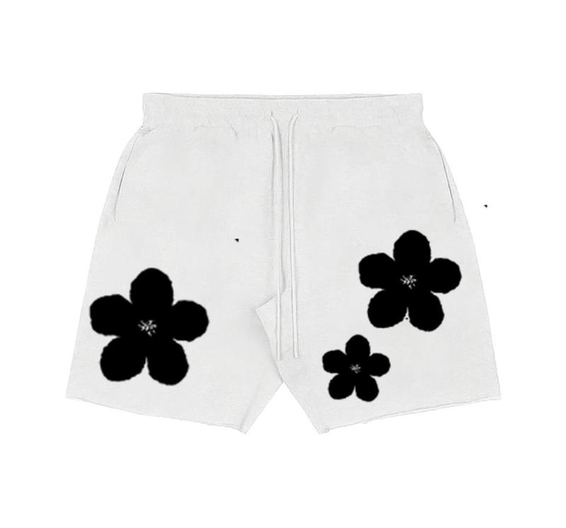 M2 - Quần short Thêu Xù Bông Hoa Nam Nữ phong cách đường phố, quần short vải nỉ chân cua định lượng 350gsm, dệt kim 2 lớp từ sợi bông Cotton Menswear