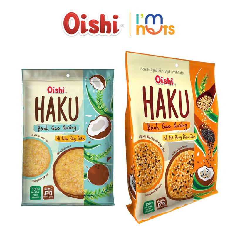 Snack Bánh gạo nướng Haku Oishi đủ vị túi nhỏ và túi lớn