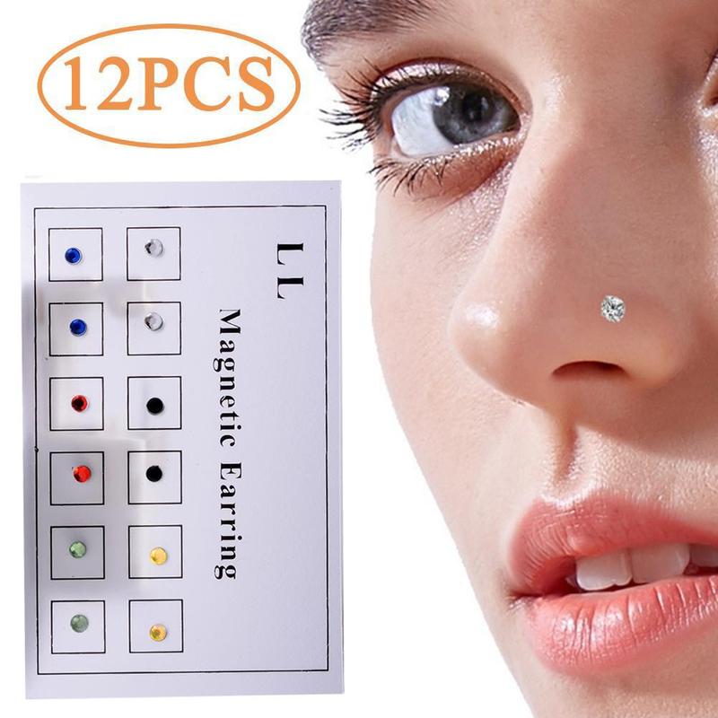 Product Introduction of Miếng Dán Thẻ, 12 Cái, Từ Tính, Không Xỏ Lỗ, Cho Tai, Môi Và Khuyên Mũi 16