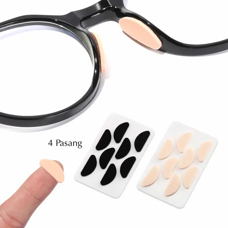 8 Pcs Stiker Kacamata Penyangga Hidung Pencegah Turun - Non Slip Silicone - Nose Pad Model B Group 0