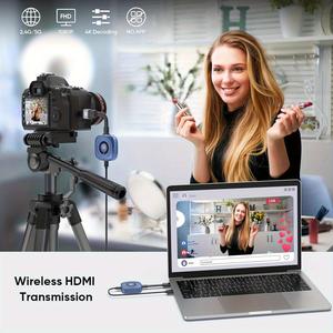 เครื่องส่งและรับทีวี HD, ไร้สาย, ความละเอียด 4K, การเข้ารหัส 165FT/50M, เอาต์พุต 1080P ดั้งเดิม, วิดีโอและเสียง, เข้ากันได้กับจอภาพ / ทีวี / โปรเจ็กเตอร์, การส่งสัญญาณไร้สายจากแล็ปท็อป / กล่องทีวี