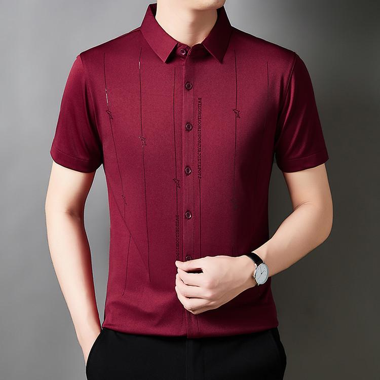 Product Introduction of Men's Casual Polo Shirt Short Sleeve Breathable Easy Versatile Striped Design 15