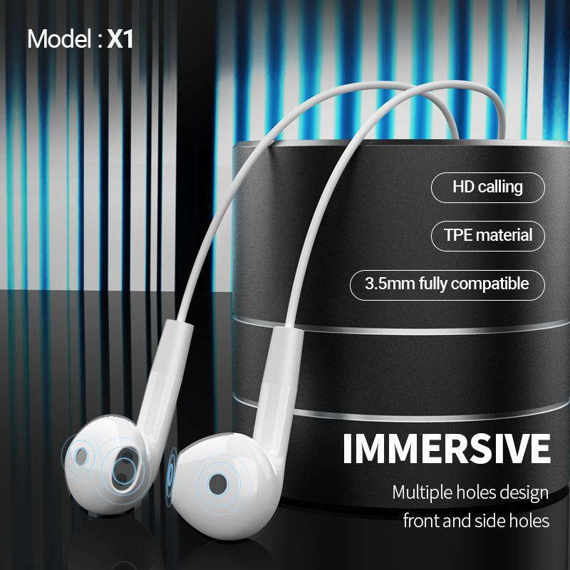 Product Introduction of Semi-in-ear Design Wired Earphone, 360° Surround Sound Wired Headphone with Mic, Ergonomic Design Earphone for Gaming, Sports, Office, Audio 0