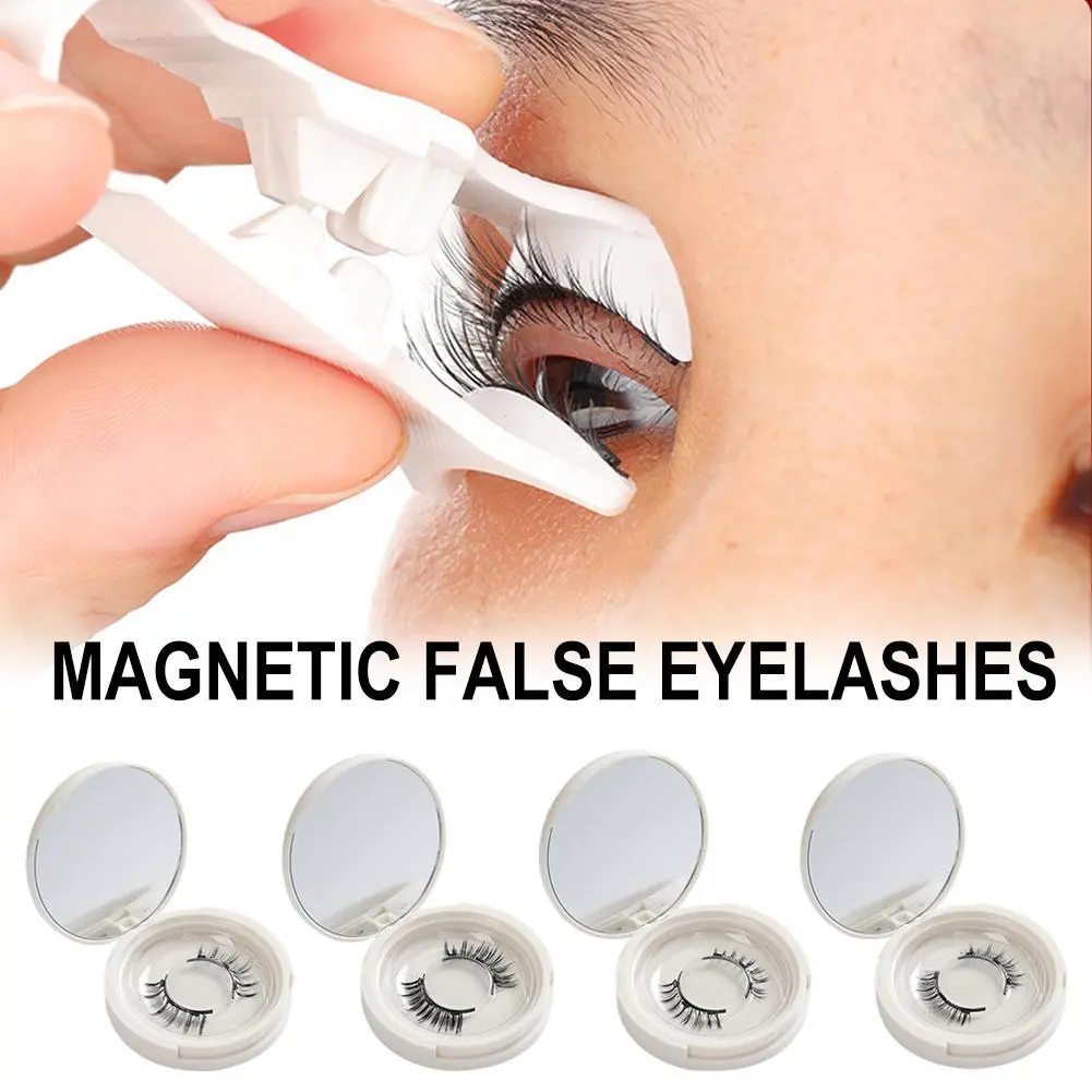 With Clips Magnetic Eyelashes With Applicator Dual Magnetic Eyelashes Natural Look Light Weight & Reusable Magnetic Lashes No Glue 3D False Eyelashes