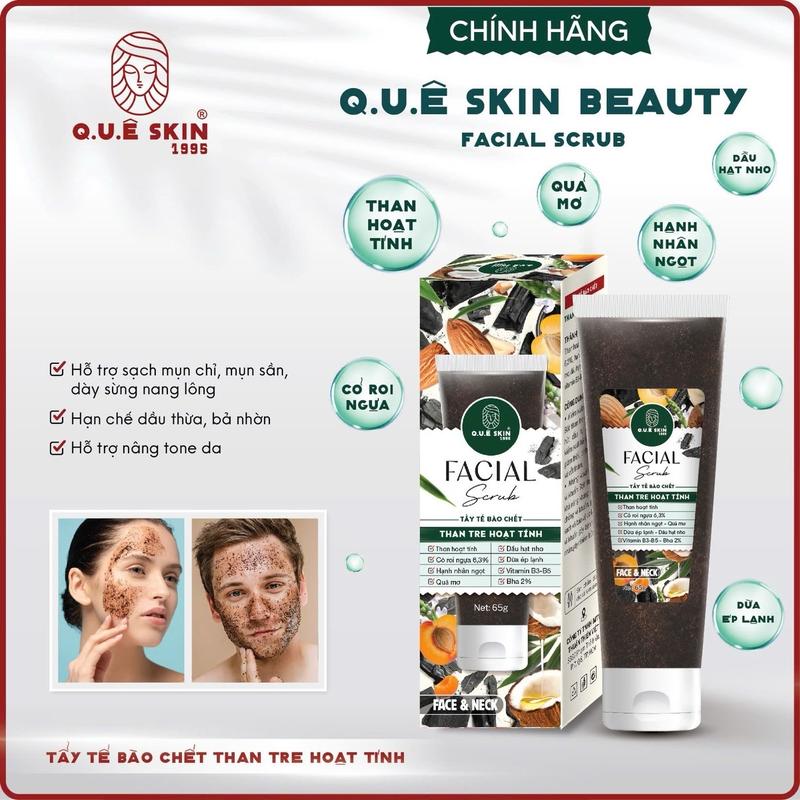 Tẩy tế bào chết 65Ml [ Gel kỳ ] Mặt & Cổ & Môi Chiết xuất Than hoạt tính, Cỏ roi ngựa, hạnh nhân ngọt, dầu hạt nho: Bha 2% hỗ trợ sạch bả nhờn, bụi bẩn, da chết mụn ẩn, mụn đầu đen 99% tẩy  da
