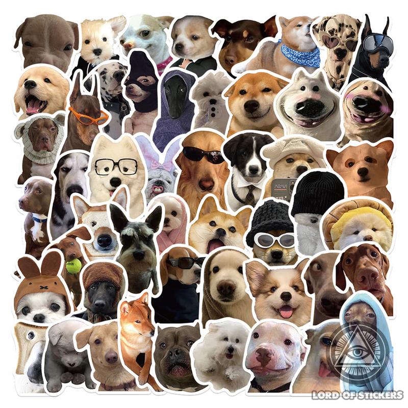 Set 50 Hình Dán Sticker Meme Chó Cute Hài Hước Đáng Yêu Chống Thấm Nước Trang Trí Mũ Nón Bảo Hiểm Ván Trượt Laptop Sổ