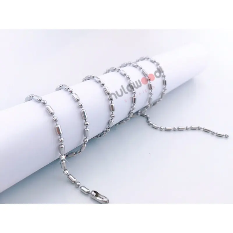 Kalung MCI Titanium Stainless Biji Bambu Bola dan Biji Lada Anti Karat Pria Wanita Kalung 2
