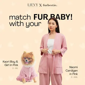 Furbestie x Lievy by Pomapoo - Set Baju Wanita dan Kucing Anjing Kaori & Naomi Cardigan
