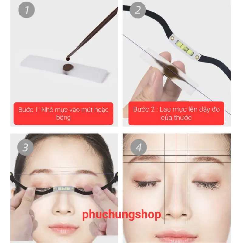 -Cung Đo Mày Trong Phun Xăm, thước đo cung mày, cung nhựa đo vẽ lông mày