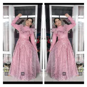 gaun pengantin buat hijab murah rumbai2