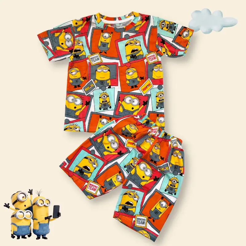 SETELAN ANAK FULLPRINT CP MOBIL CREAM BAJU ANAK LAKI LAKI Pakaian Anak printing Celana Panjang 6