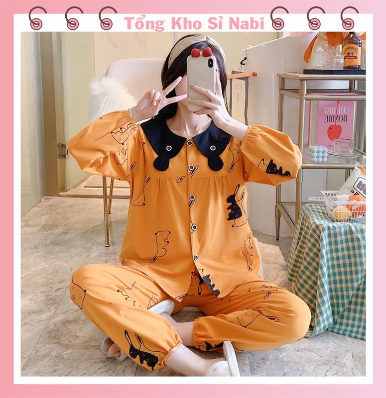  Bộ bầu - bộ sau sinh - cho con bú - 2 chức năng - chất liệu co giãn mềm   lá sen tai gấu - QDTD  