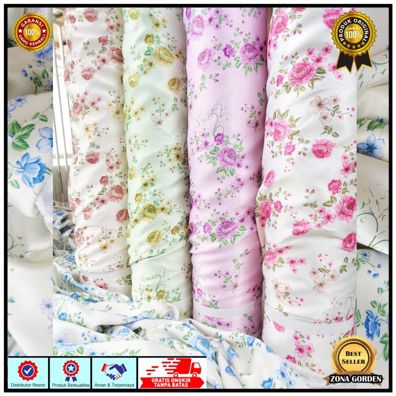 gorden jendela estetik motip bunga shabby import keluaran terbaru mewah murah kain silver Tali Vitrase 5