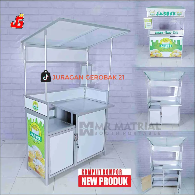 Booth Portable Komplit Kompor Gerobak Meja Lipat bongkar pasang 0