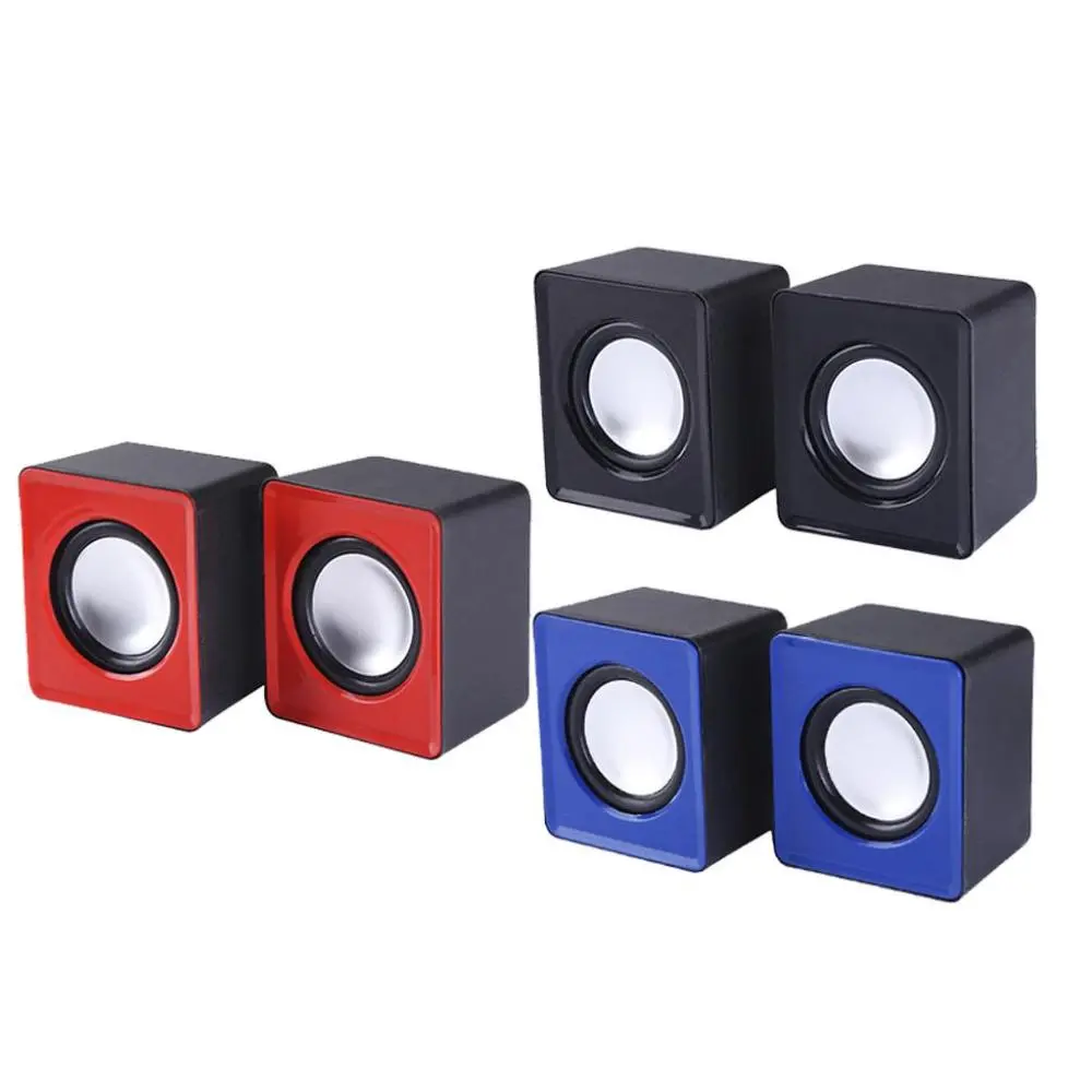 Mini Durable Wired Computer Speakers, Surround Loudspeakers Subwoofer USB Charging Audio Supplies Gift for Home Use Laptop Notebook Tablet ,1Pair