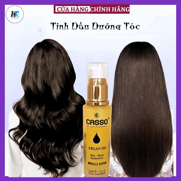 Tinh dầu serum dưỡng tóc CASSO phục hồi tóc hư tổn do uốn nhuộm cho nam và nữ dung tích 50ml serum dưỡng tóc nhuộm argan hair oil