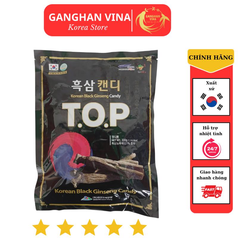 Kẹo Hắc Sâm T.O.P Daesan Hàn Quốc 300gr/gói Ăn Vặt Snack